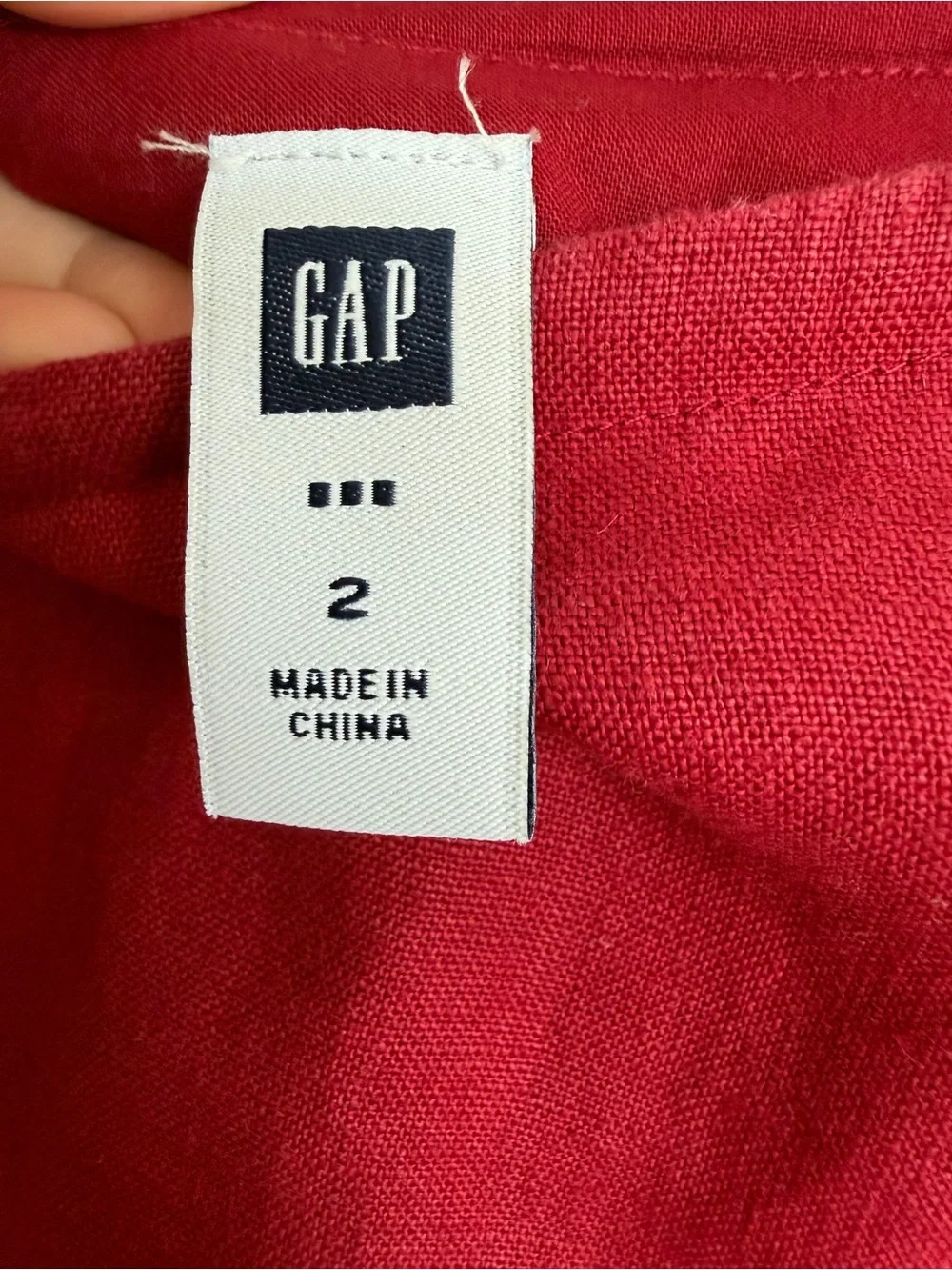 Vintage Y2K Gap Linen Midi Skirt Tiered Red 2006 6 - Picture 4 of 5